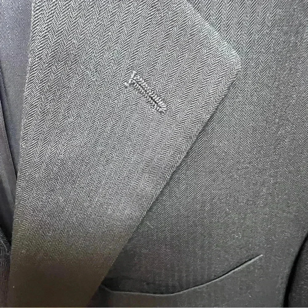 Stafford Suit Coat Jacket, Dark Blue, Size 42R, 100% Wool, Button Closure